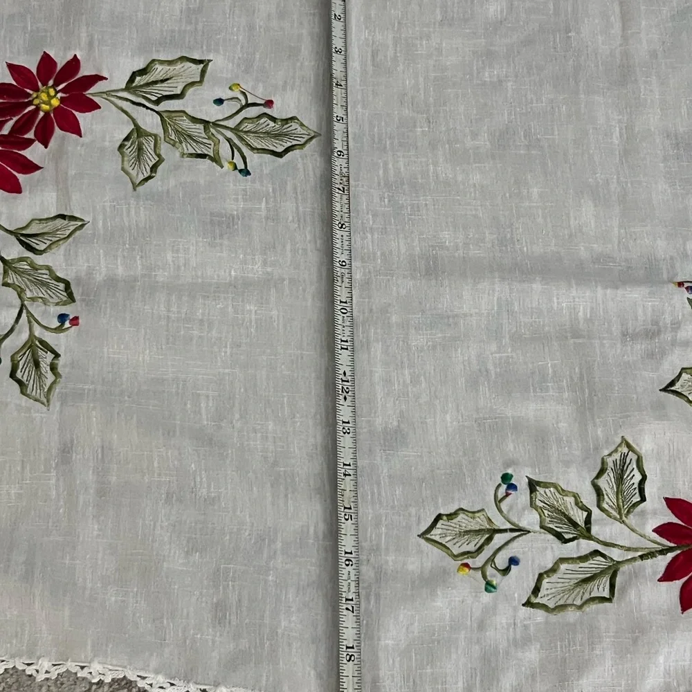 Embroidered Floral Table Runner